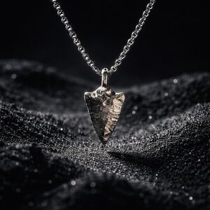Silver Arrowhead Spear Necklace